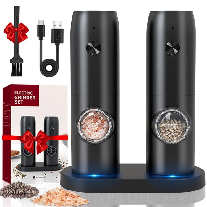 Smart USB Rechargeable Salt and Pepper Grinder with Adjustable Coarseness and LED Indicator