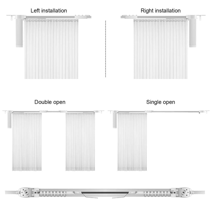 Smart Adjustable Electric Curtain Track System with WiFi Control and Telescopic Design