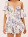 Chic Floral One-Shoulder Mini Dress with Vintage Appeal