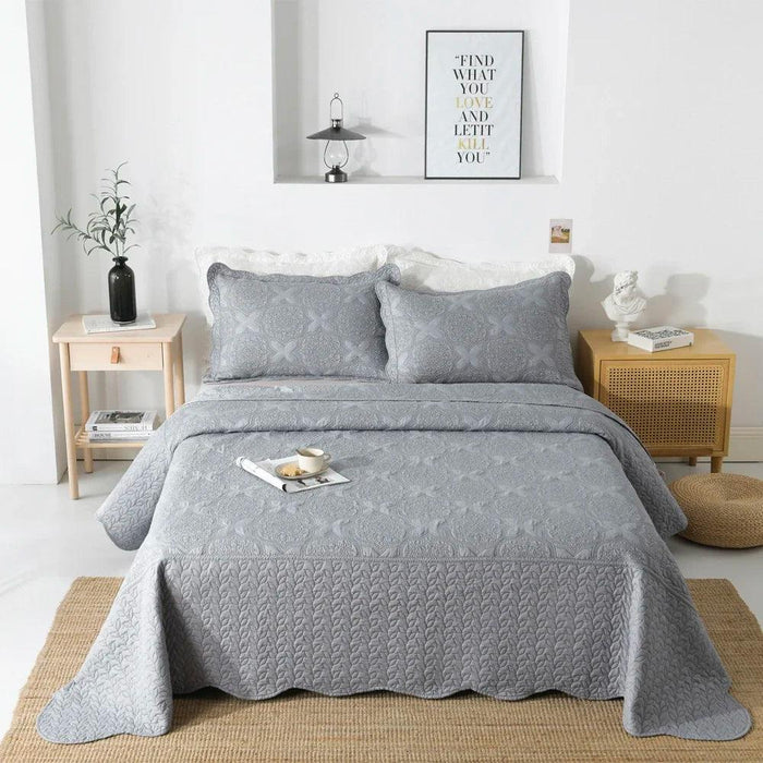 Elegant Euro-Style Embroidered Bedspread Set with Premium Cotton Filling - Versatile Summer Blanket and Mattress Cover