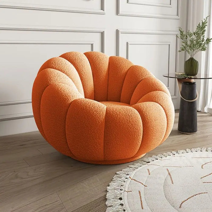 Versatile Rotating Pumpkin Plush Chair - Stylish Lounge Seating for Modern Spaces