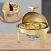 6L Stainless Steel Buffet Food Warmer with Innovative Flip-Top Lid