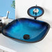 Elegant Blue Glass Bathroom Sink Set with Waterfall and Stream Faucet - Chic Home Upgrade