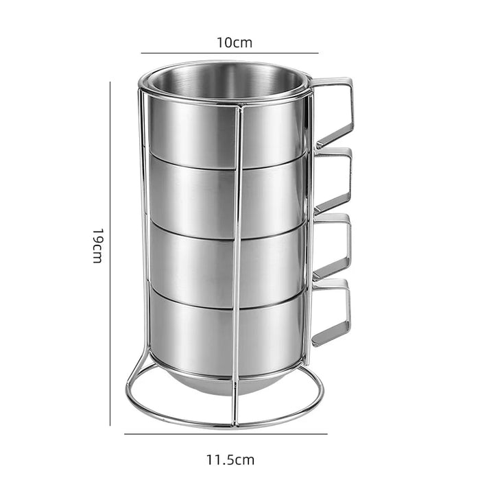 Elegant 6-Piece Set of Insulated Stainless Steel Tea Mugs for Home and Social Gatherings