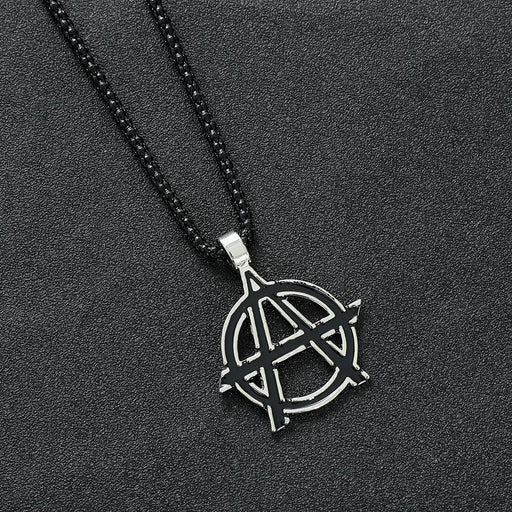 Avengers Anarchy Emblem Necklace - Striking Black Statement Piece for Men