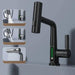 LED Waterfall Faucet with Temperature Display and Rotating Pull-Out Sprayer