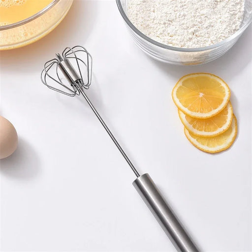 Stainless Steel Semi-Automatic Egg Mixer with Holder - Baking and Cooking Essentials