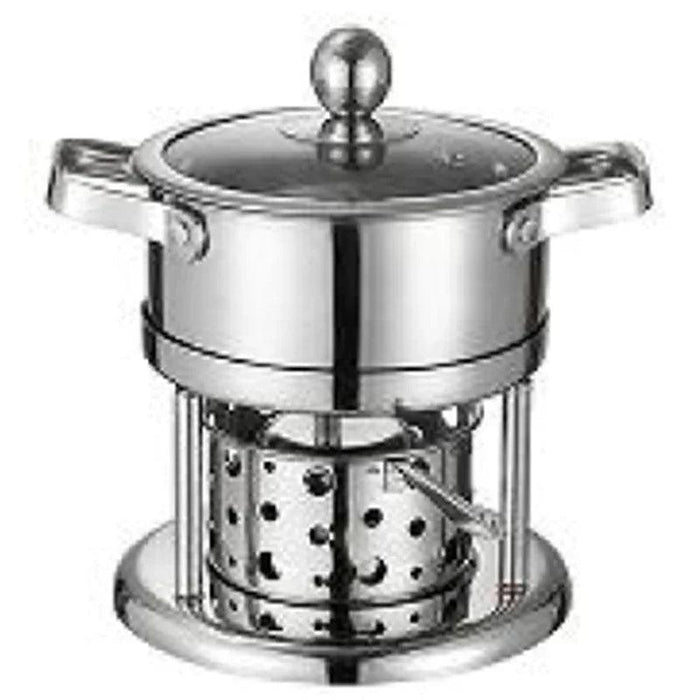 Solo Dining Stainless Steel Pot Set with Integrated Alcohol Burner