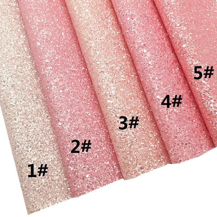 Sparkling Pink Chunky Glitter Faux Leather Craft Sheets - Essential for DIY Creators