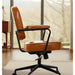 Elegant White Leather Rolling Desk Chair with Swivel Motion