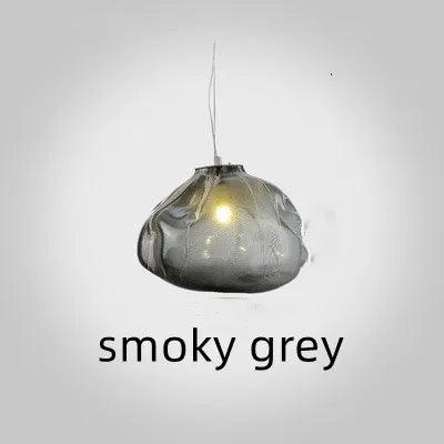 Sophisticated Smoky Grey Cloud Glass Pendant Lamp - Modern Hanging Light for Chic Home Interiors