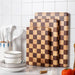 Artisan Acacia Wood Cutting Board with Unique Checkerboard Pattern - Non-slip Solid Wood Kitchen Essential