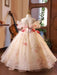 Elegant Children's Appliqued Evening Gown for Special Occasions