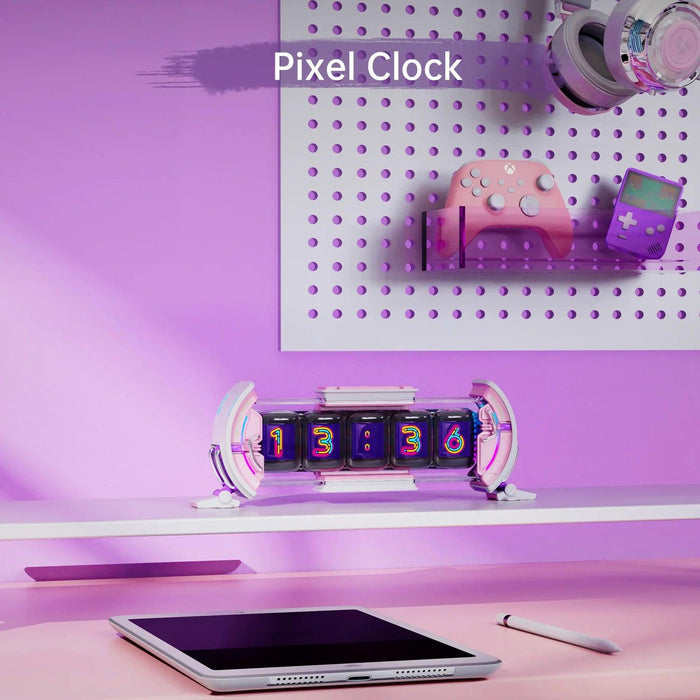 Pixel Paradise Divoom Times Gate Digital Clock for Gamers | Creative Display & Social Media Hub (Pink)
