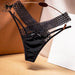 Elegant Women's Low Rise Ice Silk Thong with Chic Ribbons - Fashionable & Sporty Underwear