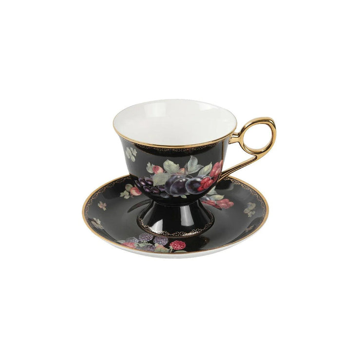 Opulent Gold-Trimmed Bone China Coffee Cup Collection