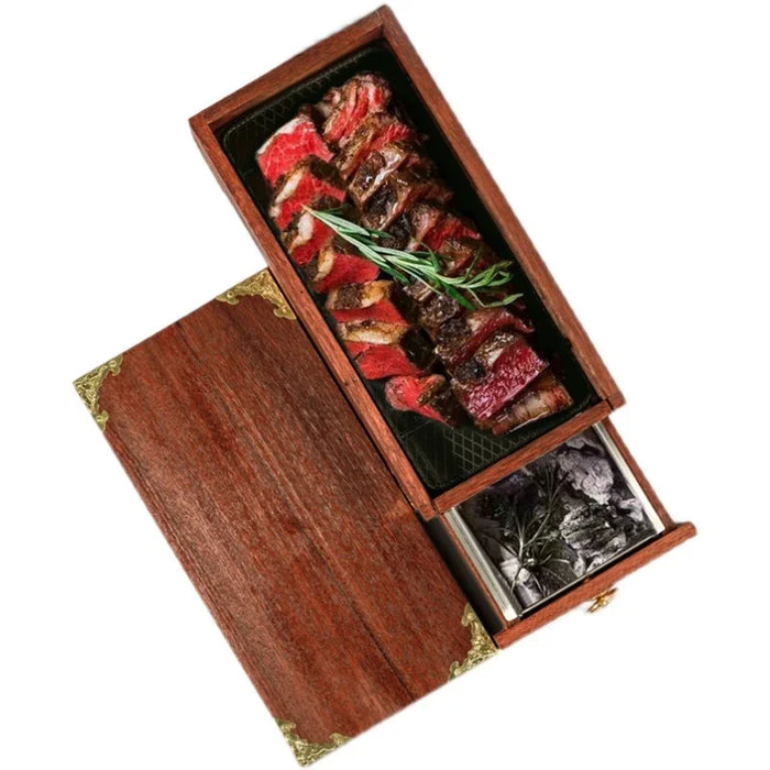 Rustic Western BBQ Smoking Box Set - Artisan Wooden Dining Essentials