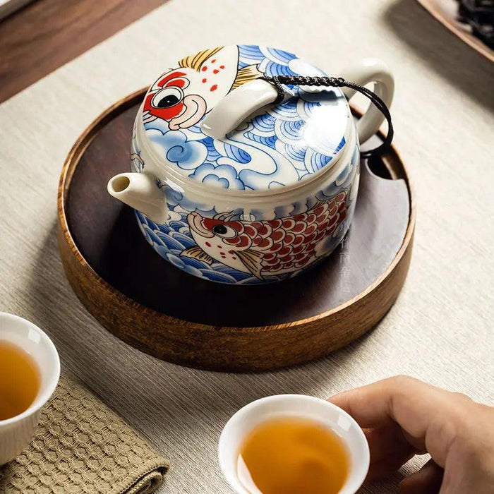 Elegant Blue and White Porcelain Kung Fu Teapot for Luxurious Tea Experiences