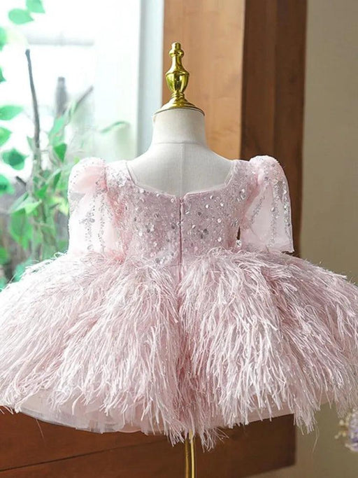 Sparkling Pink Princess Sequin Gown for Girls