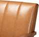 Nikko Tan Faux Leather Loveseat with Walnut Brown Finish - Chic Sofa for Modern Living Rooms