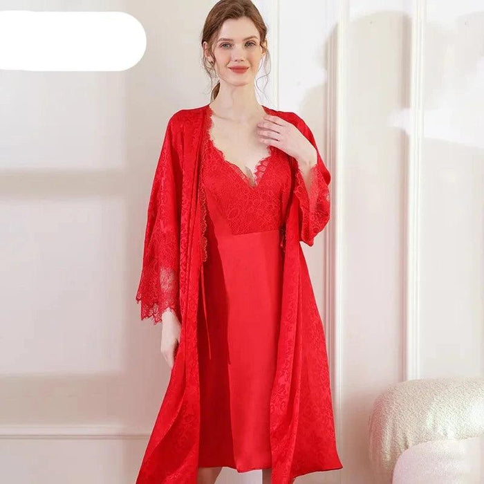 Radiant Crimson Mulberry Silk Bridal Collection - Luxe Wedding Attire