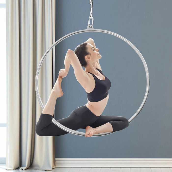 Professional 85cm Stainless Steel Aerial Yoga Hoop Set