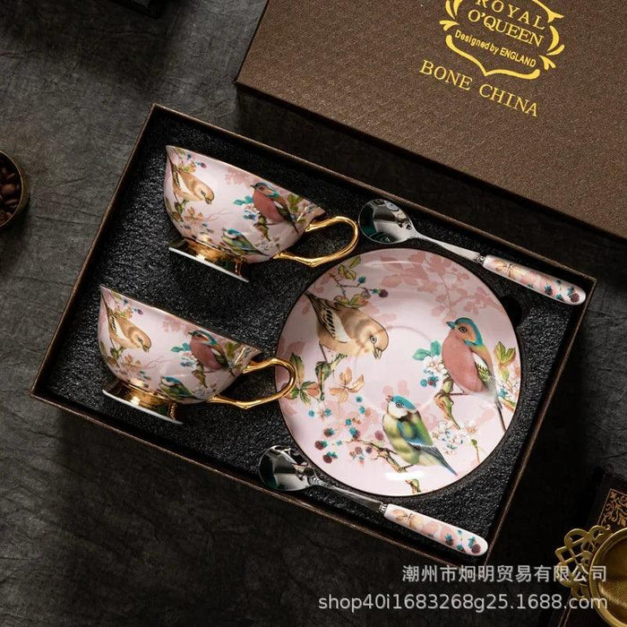 Luxurious European Bone China Tea Cup Set for Timeless Elegance