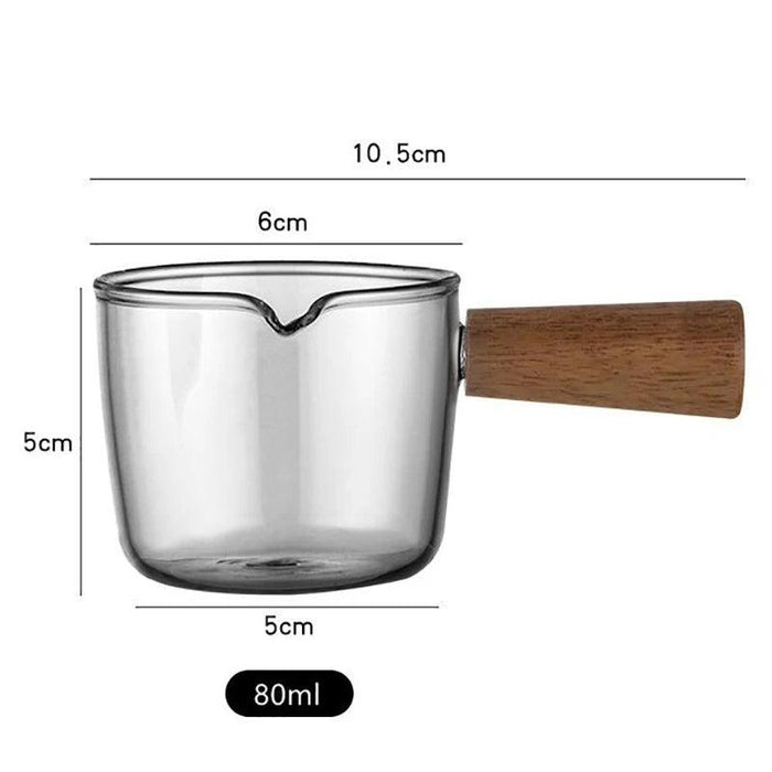 Elegant Borosilicate Glass Sauce Bowl with Wooden Handle