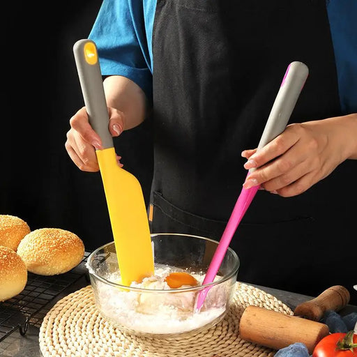 Silicone Baking Scraper Set - Multipurpose Kitchen Tool in Vibrant Colors