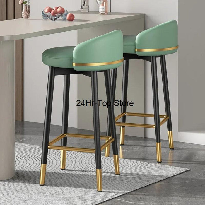 Sleek Scandinavian Leather Gaming and Vanity Stool - Trendy Seating for Modern Interiors