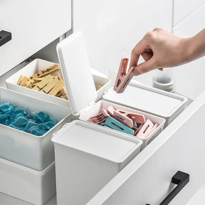 Laundry Essentials Organizer Box with Flip Lid - Keep Your Laundry Supplies Neatly Arranged