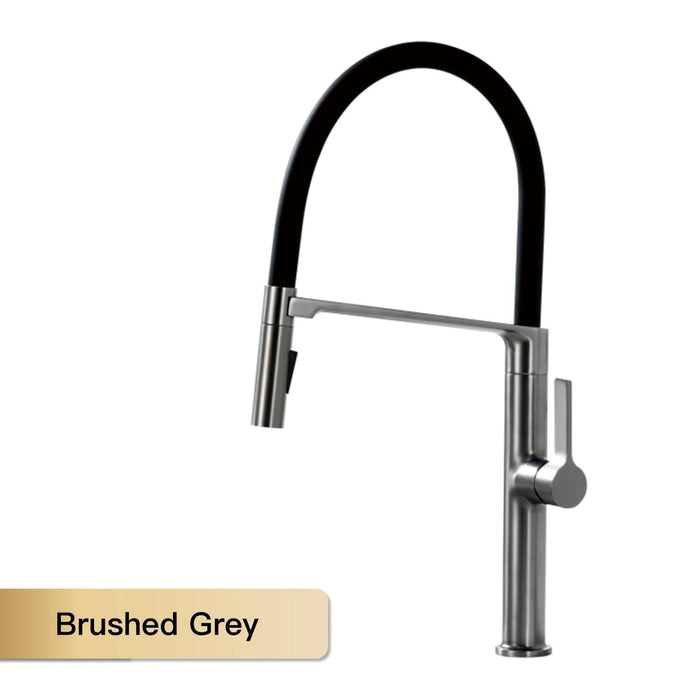 Elegant Gunmetal Magnetic Docking Kitchen Faucet - Stylish Single Handle Hot and Cold Tap