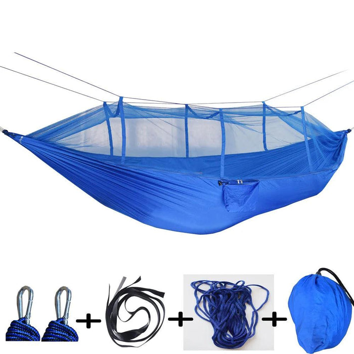 Outdoor Adventure Hammock with Insect Protection - Lightweight Portable Hanging Bed for Camping Comfort