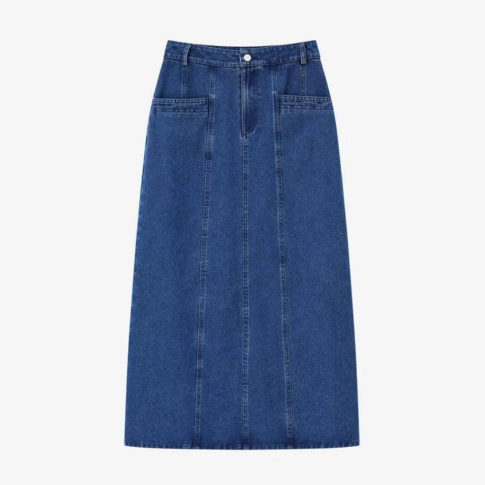 Women’s Ankle-Length Cotton Denim Maxi Skirt for Spring/Summer