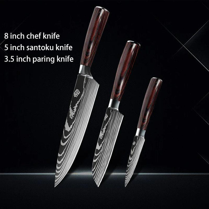 Premium Japanese Damascus Kitchen Knife Set - 1 to 10 Piece Collection for Masterful Culinary Precision