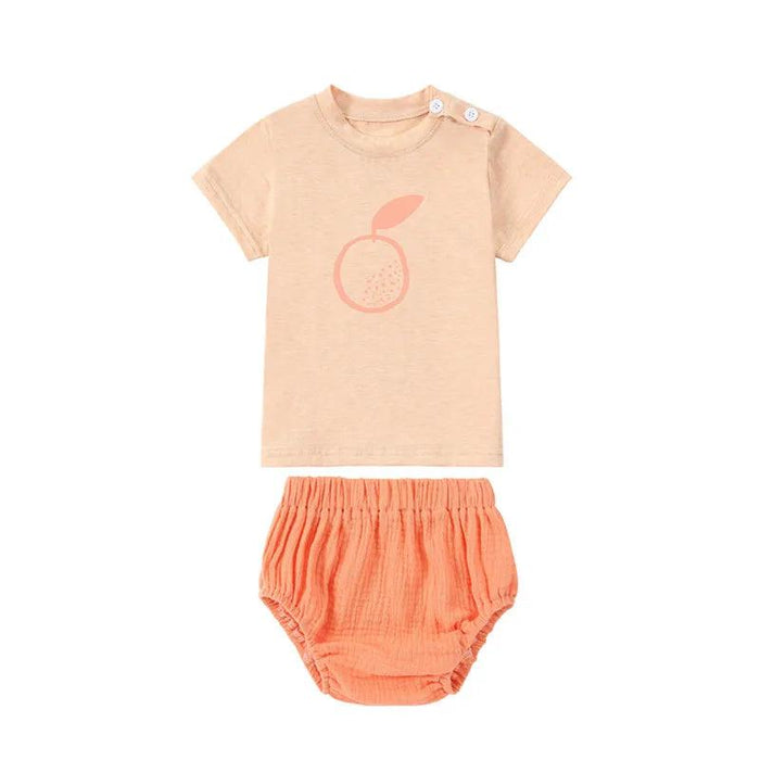 Orange Muslin Collection: Kids’ Stylish Spring/Summer Matching Outfit Set