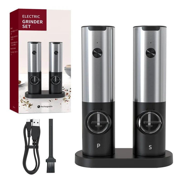 USB Rechargeable Electric Salt and Pepper Mill with Customizable Grind Options - Must-Have Kitchen Gadget