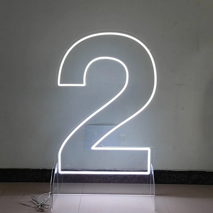 Neon LED Number Stand Set - Personalized Illuminated Decor for Home and Events