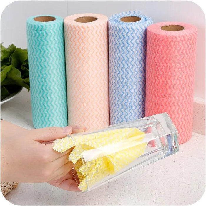 Multi-Color Disposable Cleaning Cloths Pack: 50 Count for Home Use