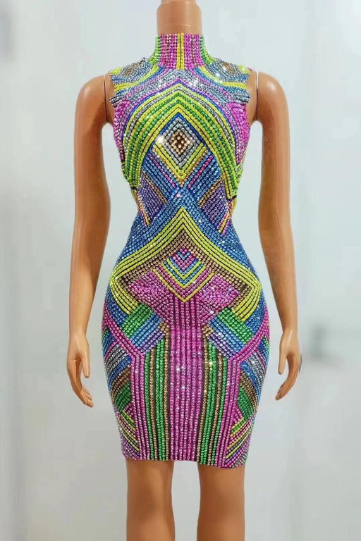 Radiant Nightlife Diamond Sheath Dress: Dazzle in Every Moment