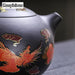 170ml Handcrafted Color-Changing Purple Clay Teapot with Dragon and Phoenix Design