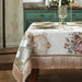 Elegant European Chenille Table Cover with Floral Tassels