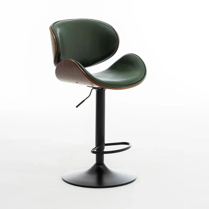 Elegant Genuine Leather Swivel Bar Stool - Chic Modern Seating Solution