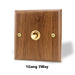 Sleek Black Walnut Electrical Panel with USB Ports, Adjustable LED Ambiance, and Contemporary Toggle Features