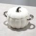 Festive Pumpkin-Shaped Ceramic Soup Pot and Dessert Bowl with Lid - Stylish Kitchen Essential