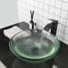 Artisan Hand-Painted Tempered Glass Sink Ensemble with Modern Chrome Faucet