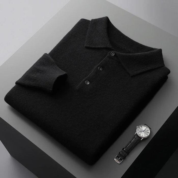 Luxurious Men's 100% Pure Wool Cashmere Polo Neck Sweater