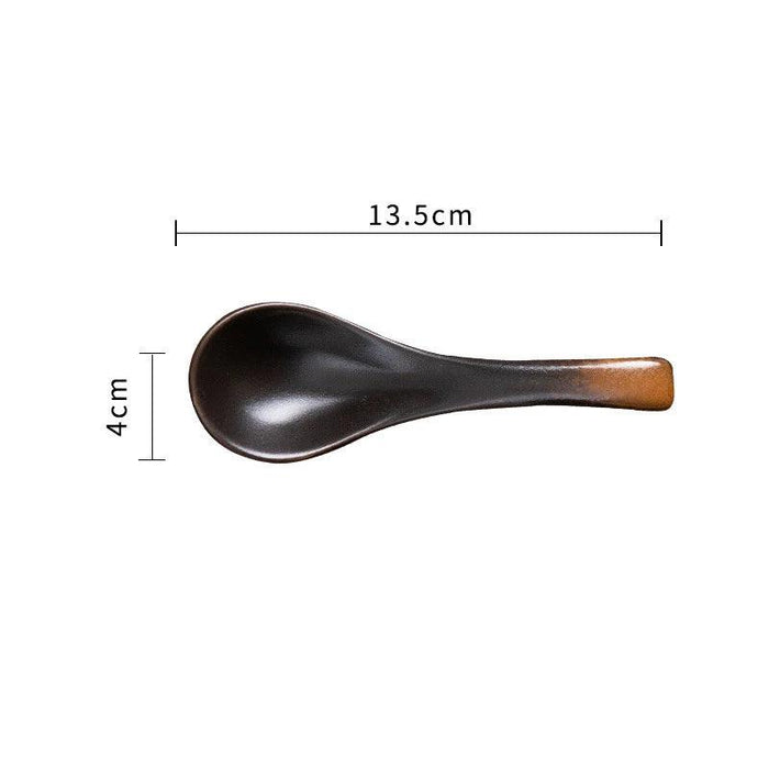 Elegant Japanese Ceramic Soup Spoon - Stylish Utensil for Dining and Culinary Delights