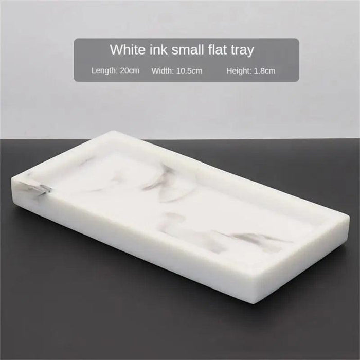 Chic Resin Marble Tray Set for Elegant Bathroom and Bedroom Organization