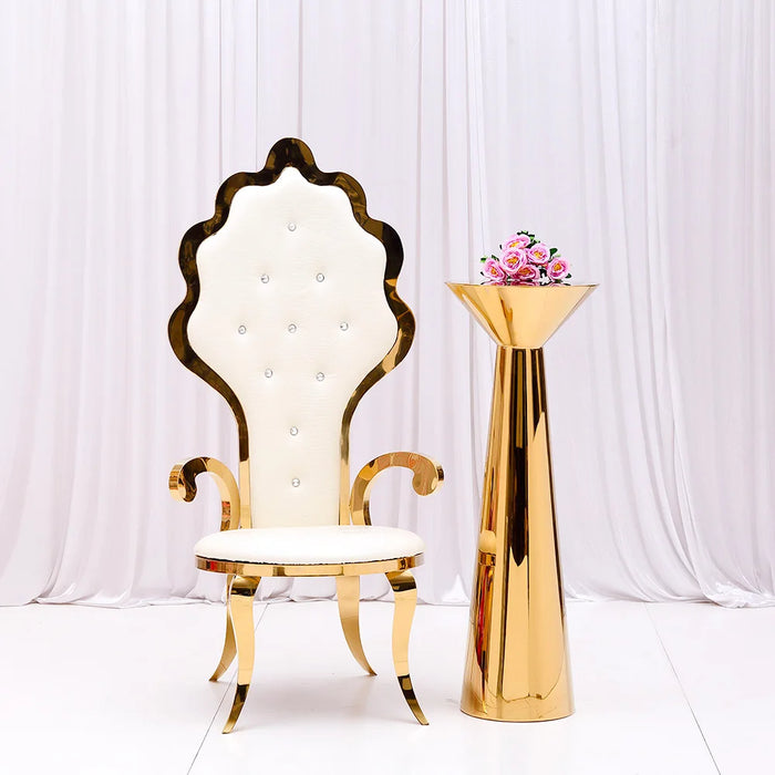 Elegant Stainless Steel Royal Throne Chair for Weddings and Banquets